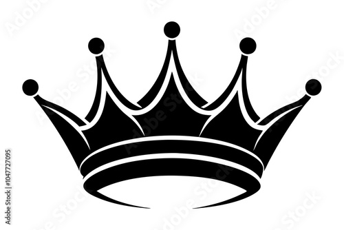 Elegant Crown Silhouette Design Royalty and Prestige in Minimalist Form
