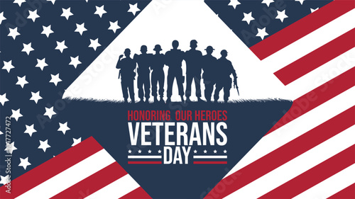 Veterans Day. honor heroes, Holiday concept. Template for background, banner, card, poster with text inscription.