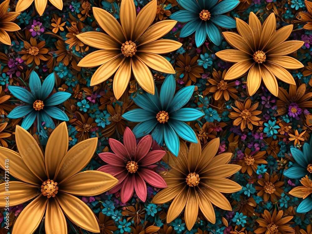 wallpaper representing flowers, in warm and vibrant colors. wallpaper representing flowers, in warm and vibrant colors.