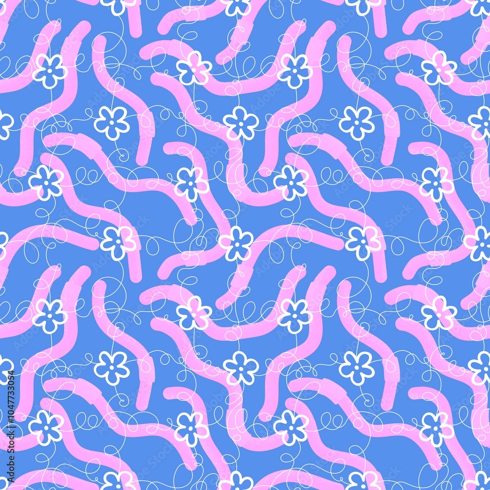 Summer animals seamless warms pattern for wrapping paper and fabrics Summer animals seamless warms pattern for wrapping paper and fabrics