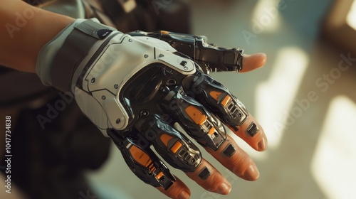 Photorealistic Exoskeleton gloves aiding stroke recovery
