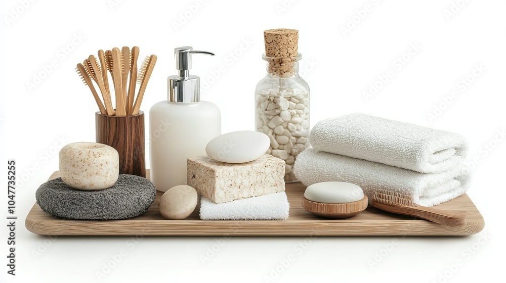 Range of spa and beauty treatment products isolated on a white background Range of spa and beauty treatment products isolated on a white background