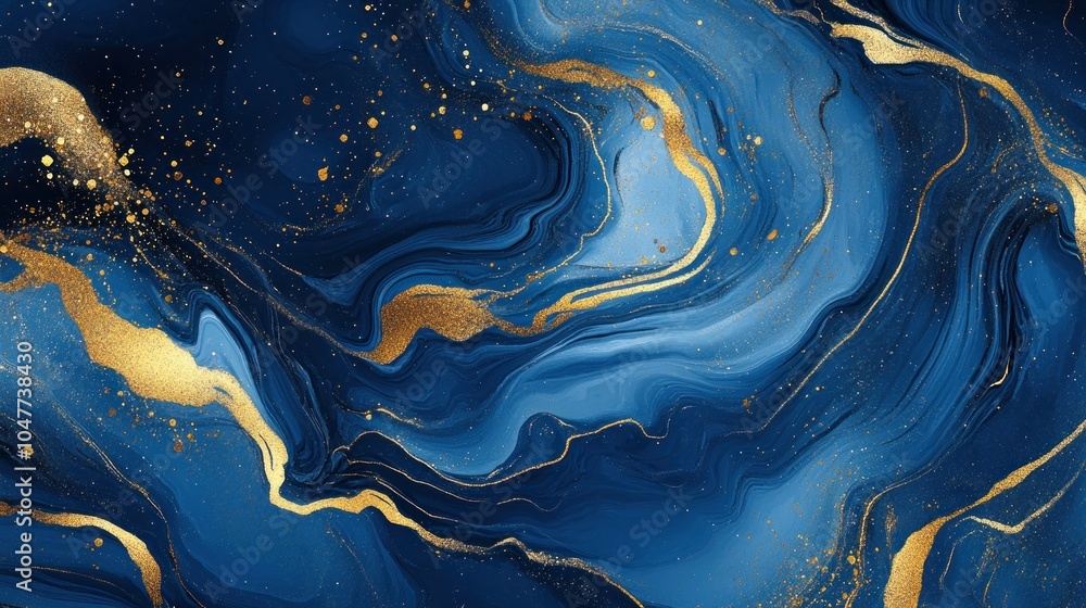 Abstract Blue and Gold Swirls Abstract Blue and Gold Swirls
