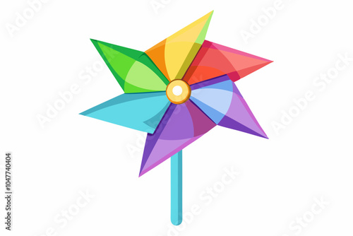 Color paper pinwheel isolated on white
