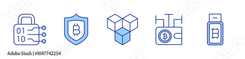 nft, wallet, pen drive, encryption, blockchain. icon vector illustration. Line Duotone style. Editable stroke