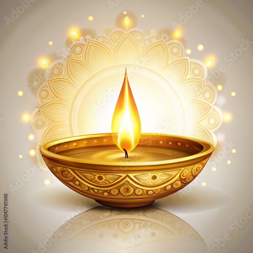 Diwali background with golden diya