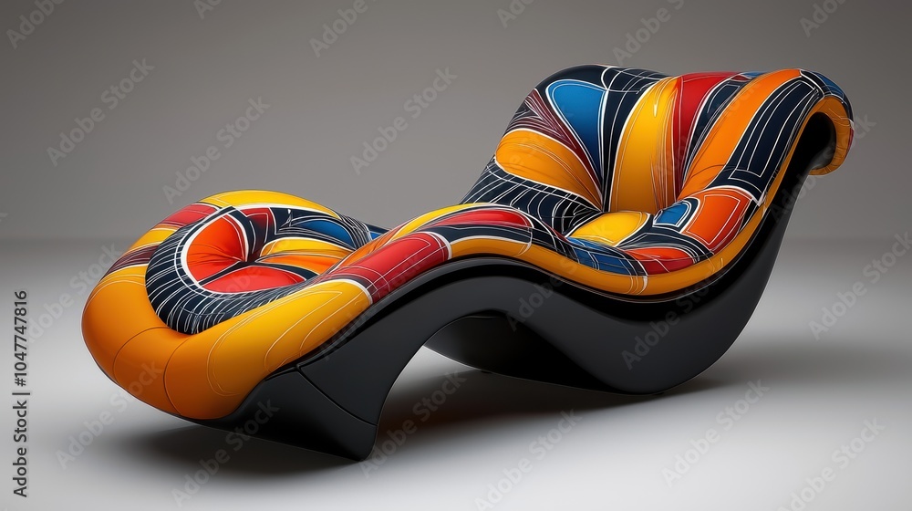 Artistic 3D Render of Chaise Lounge Design Artistic 3D Render of Chaise Lounge Design