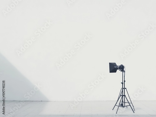 Photography Studio Setup with a White Wall photo