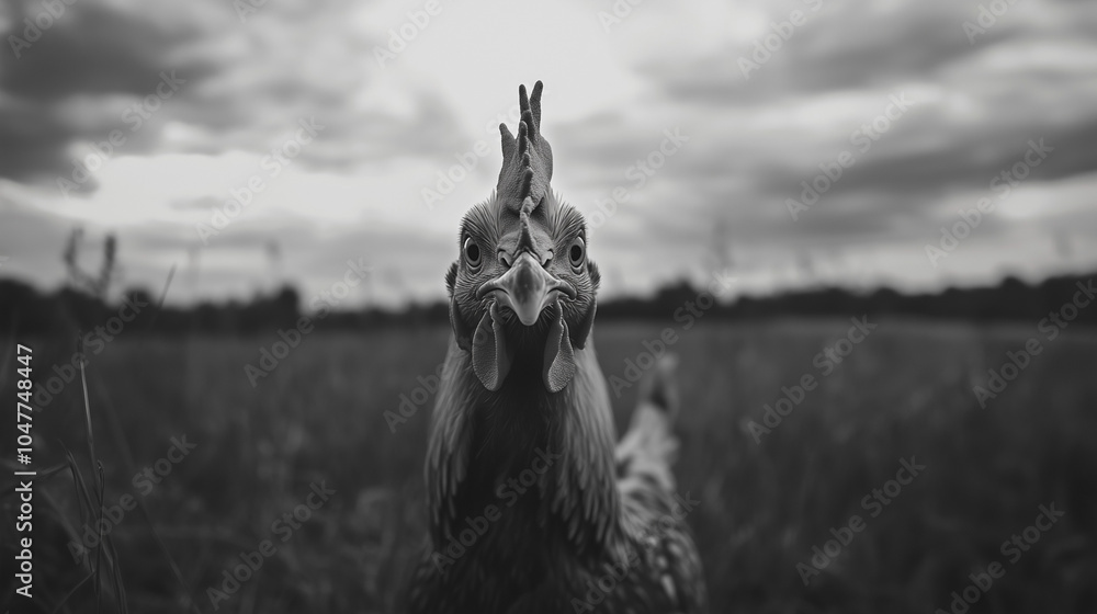 Fototapeta premium gray scale chicken