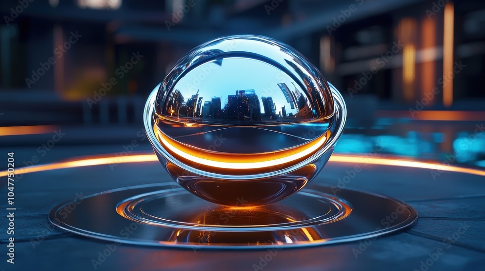 Abstract 3D Object with Smooth Reflection Abstract 3D Object with Smooth Reflection