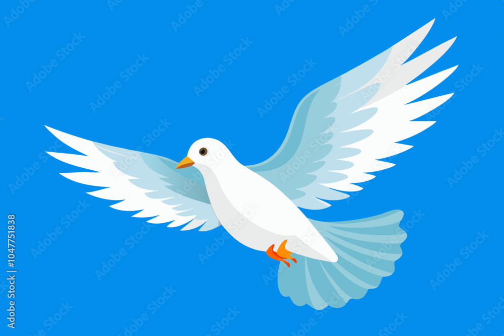 white dove flying on clear blue sky white dove flying on clear blue sky