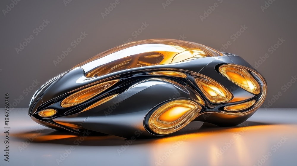 Smooth 3D Abstract Object with Reflections Smooth 3D Abstract Object with Reflections