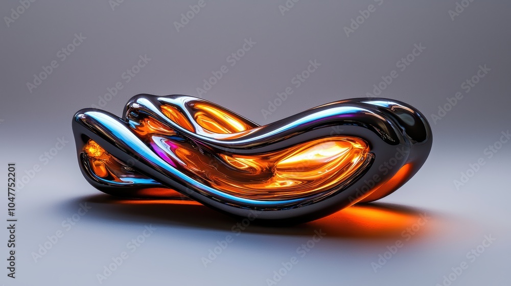 Abstract 3D Fluidic Object with Organic Shapes