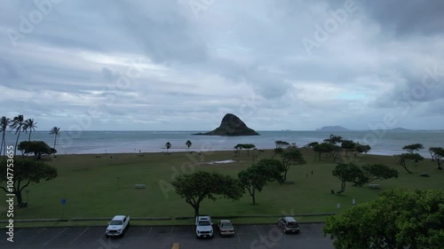 Mokoli’I Island and mountains and jungles O'ahu IslandHawaii