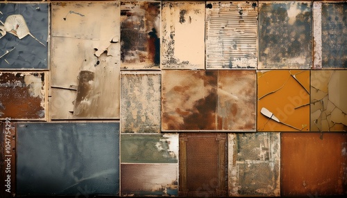 grunge inspired collage background merging distressed textures photo