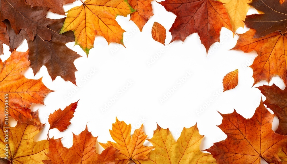 leaf frame autumn falling maple leaves isolated on white background fall foliage leaf frame autumn falling maple leaves isolated on white background fall foliage