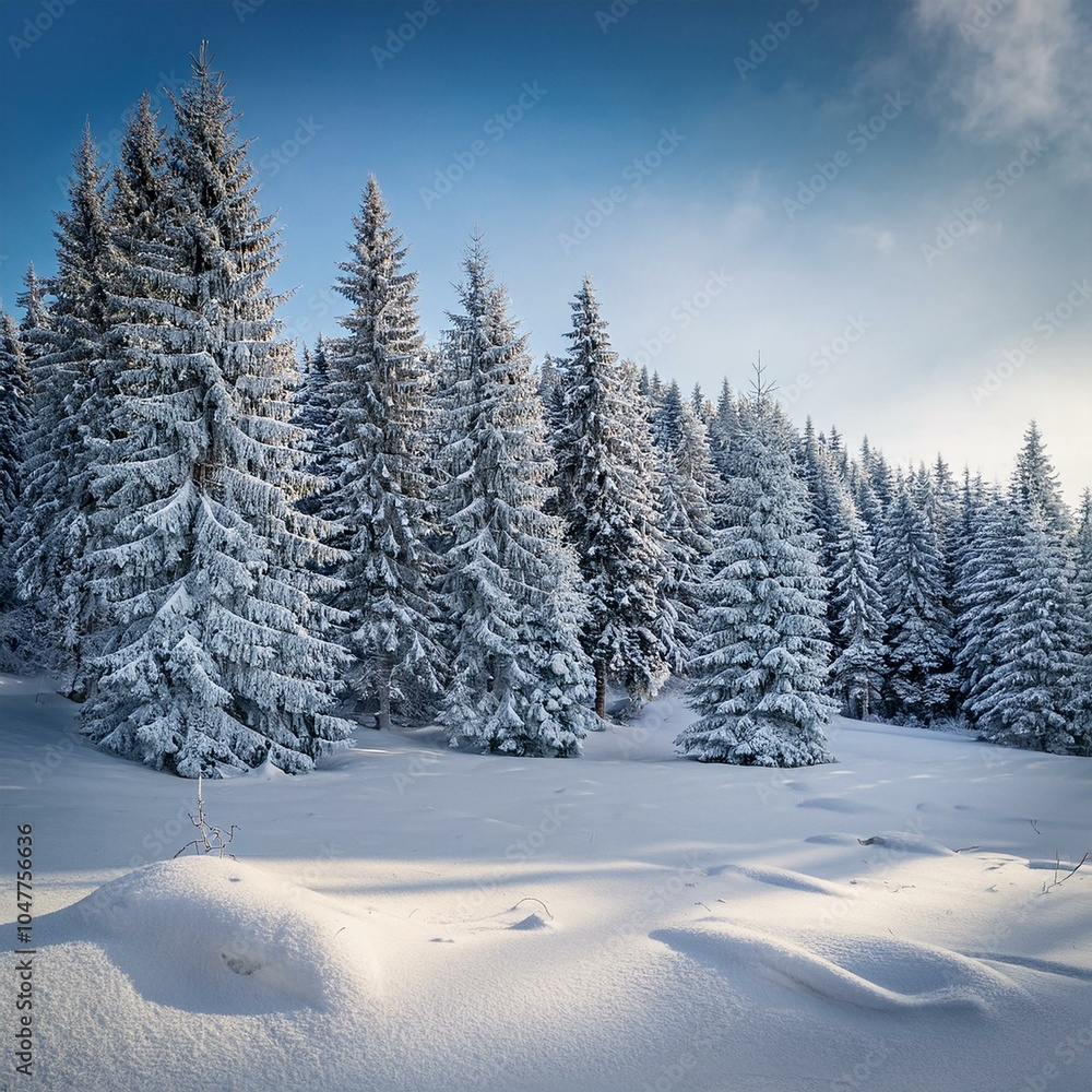 spruce forest in the snow spruce forest in the snow