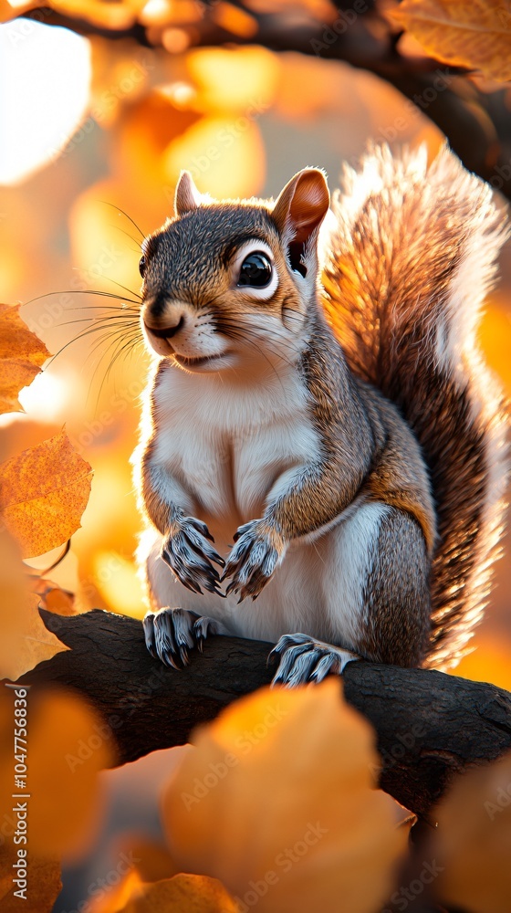 Squirrel on autumn background Squirrel on autumn background