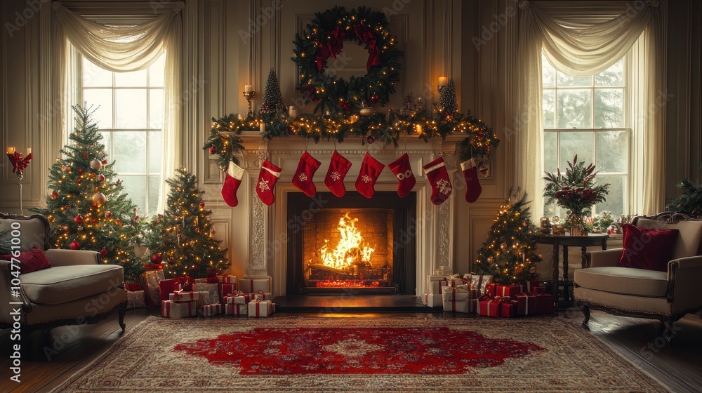 Christmas decorations in the room Christmas decorations in the room