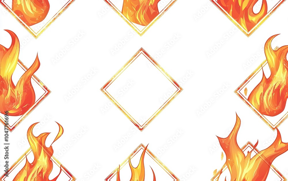 Colorful flame patterns in a geometric arrangement on a clean white background showcasing vibrant energy and dynamic design elements Colorful flame patterns in a geometric arrangement on a clean white background showcasing vibrant energy and dynamic design elements