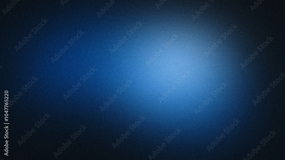 Blue abstract background with dim rays with grainy noise Blue abstract background with dim rays with grainy noise
