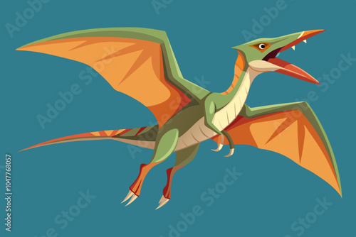 Pteranodon. A flying dinosaur from the Cretaceous era 