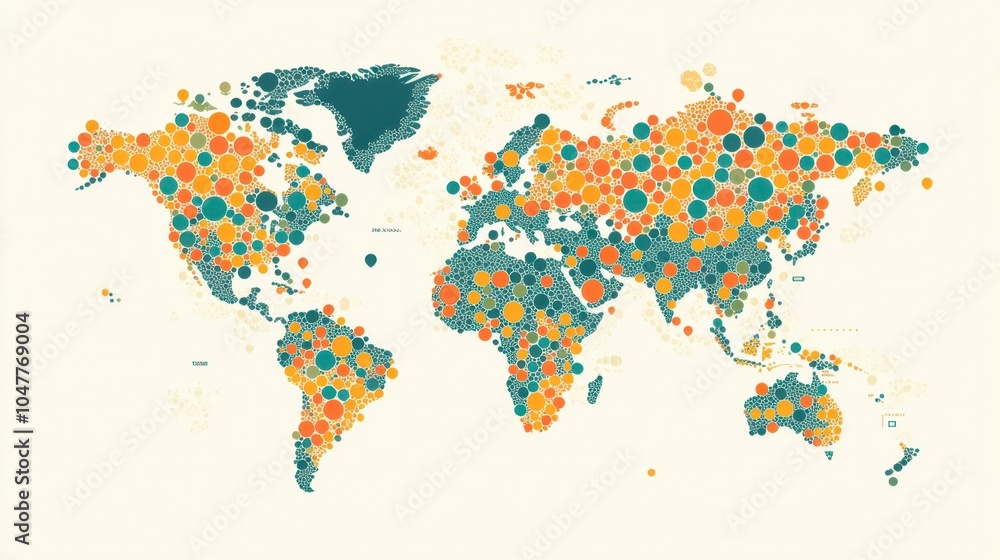 Obraz premium Colorful Geographical Infographic of the World Map