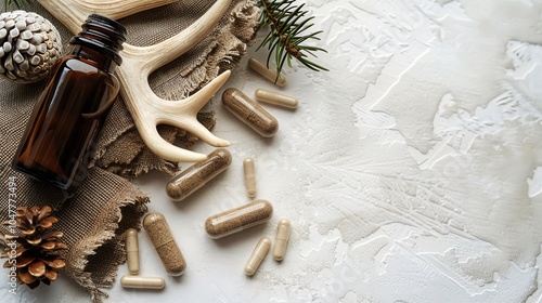 Elk Antler Velvet Products Display of elk antler velvet products