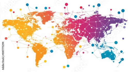 Colorful Global Connectivity Network Map