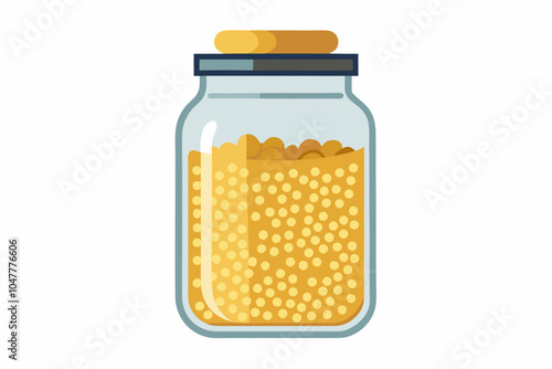  Jar with the millet cereals on white 