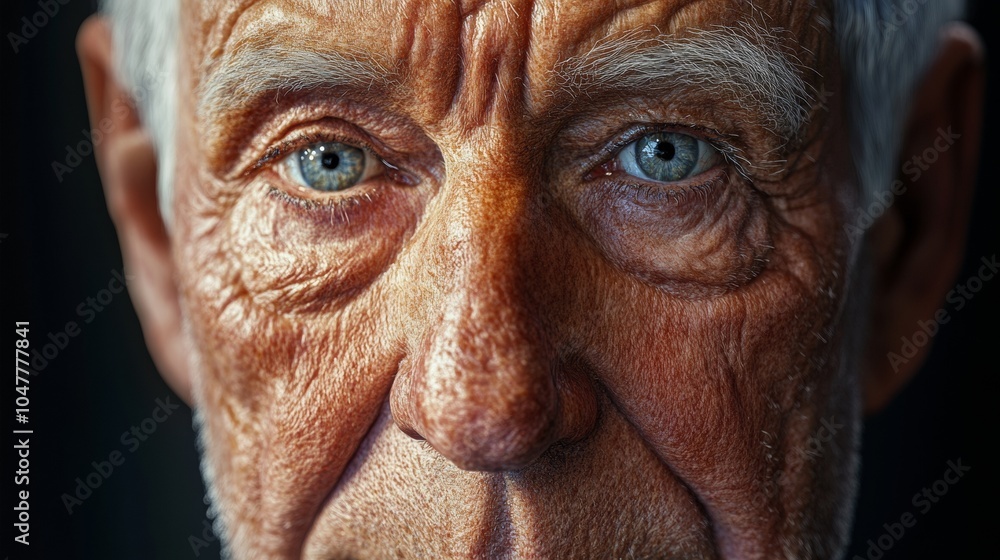 close-up detail of an old man's face close-up detail of an old man's face