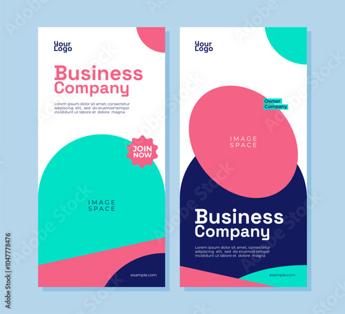 Business flat design vertical banner template