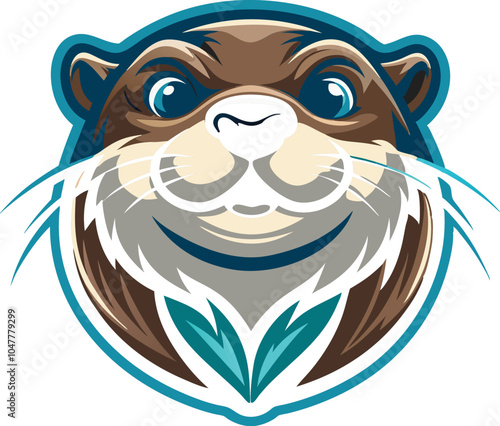 otter head logo vector illustration.