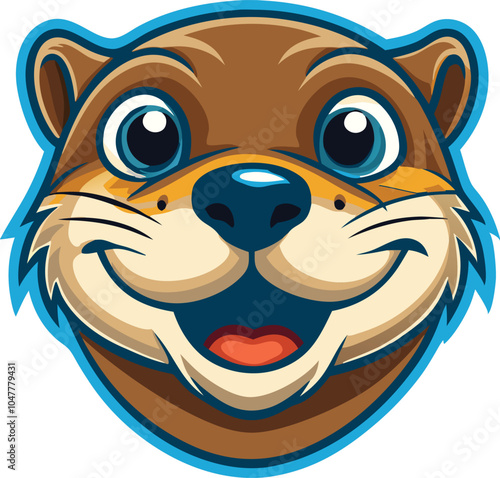 otter head logo vector illustration.