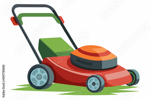  Electric lawn mower on a white background