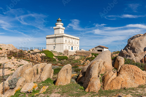 Capo Testa lighthouse in Santa Teresa di Gallura, Sardinia, Italy photo