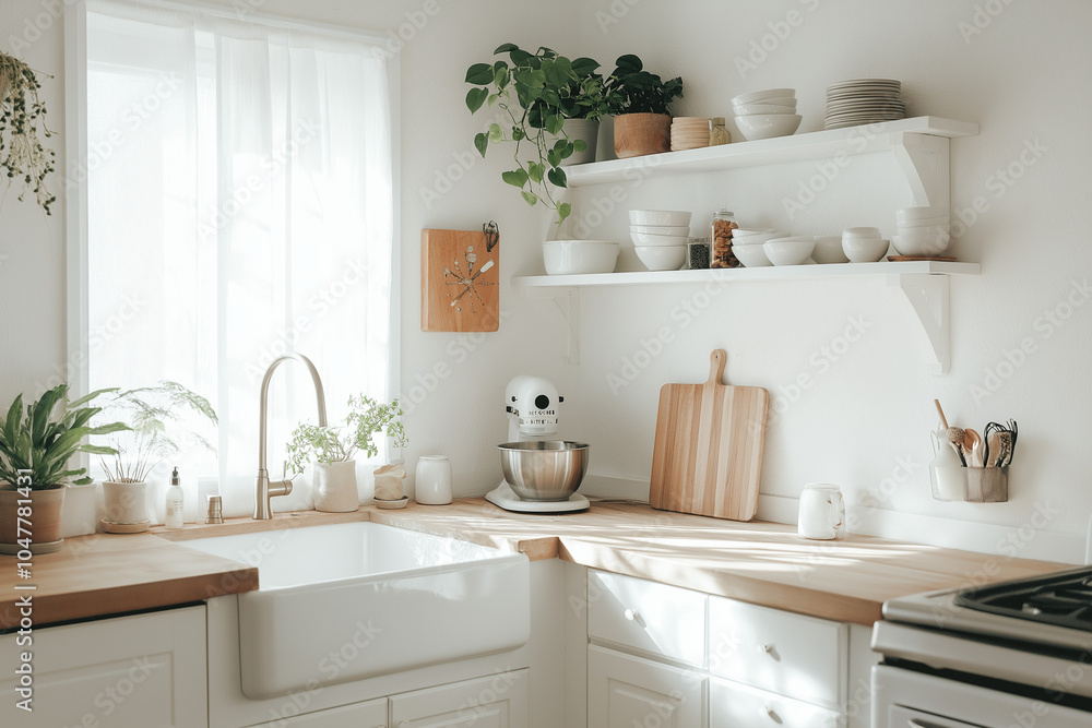 Bright Scandinavian Kitchen Highlighting Minimalist Design and Natural Light for a Fresh and Airy Cooking Space Bright Scandinavian Kitchen Highlighting Minimalist Design and Natural Light for a Fresh and Airy Cooking Space