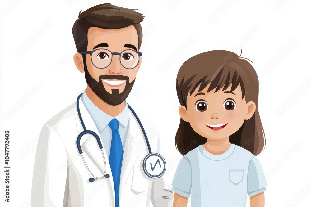 A man and a girl are smiling at the camera A man and a girl are smiling at the camera