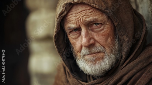 medieval period man looking out the window