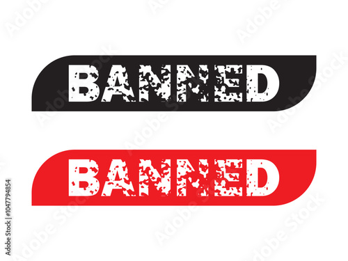 Banned Rubber Stamp Seal icon Vector. Banned Rubber icon Stamp on Grunge style. vector illustration.