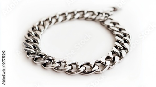 silver bracelet on white background