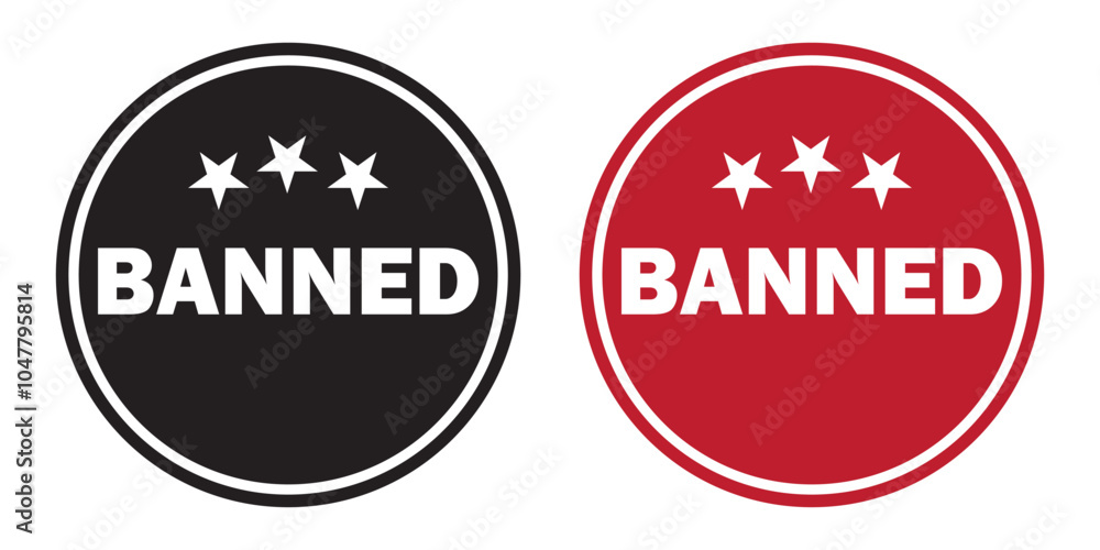 Banned Rubber Stamp Seal icon Vector. Banned Rubber icon Stamp on Grunge style. vector illustration.