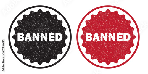 Banned Rubber Stamp Seal icon Vector. Banned Rubber icon Stamp on Grunge style. vector illustration.