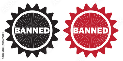 Banned Rubber Stamp Seal icon Vector. Banned Rubber icon Stamp on Grunge style. vector illustration.