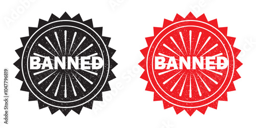 Banned Rubber Stamp Seal icon Vector. Banned Rubber icon Stamp on Grunge style. vector illustration.