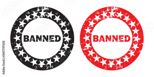 Banned Rubber Stamp Seal icon Vector. Banned Rubber icon Stamp on Grunge style. vector illustration.