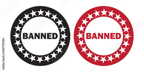 Banned Rubber Stamp Seal icon Vector. Banned Rubber icon Stamp on Grunge style. vector illustration.