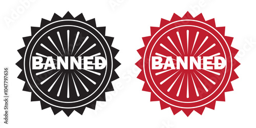 Banned Rubber Stamp Seal icon Vector. Banned Rubber icon Stamp on Grunge style. vector illustration.