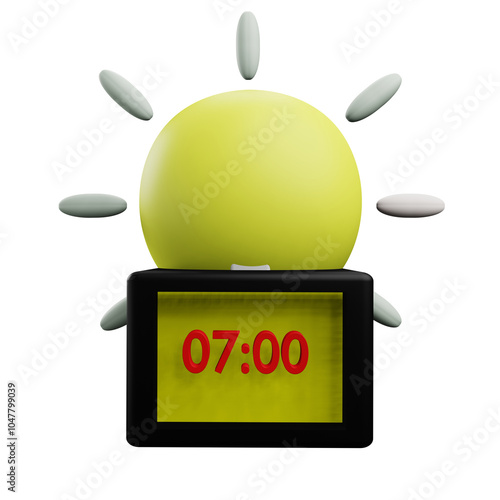 3 D Illustration of morning time