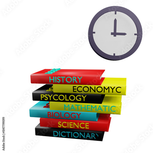 3 D Illustration of reading time